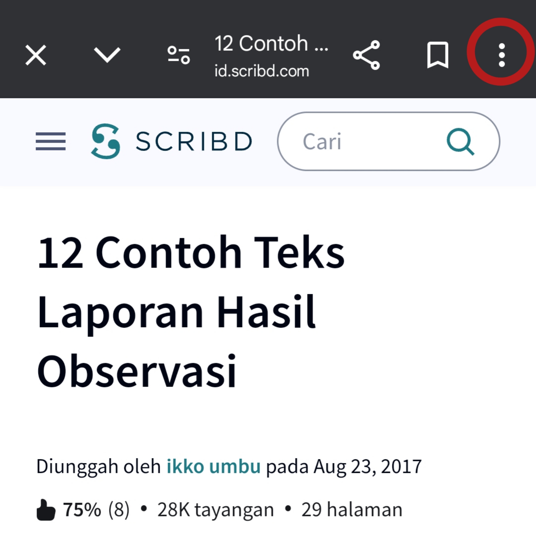 Langkah 1: Tekan Titik Tiga